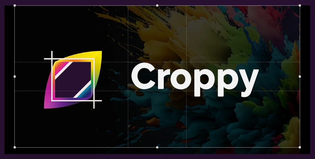 Croppy phi grid overlay on an image demonstrating golden ratio cropping