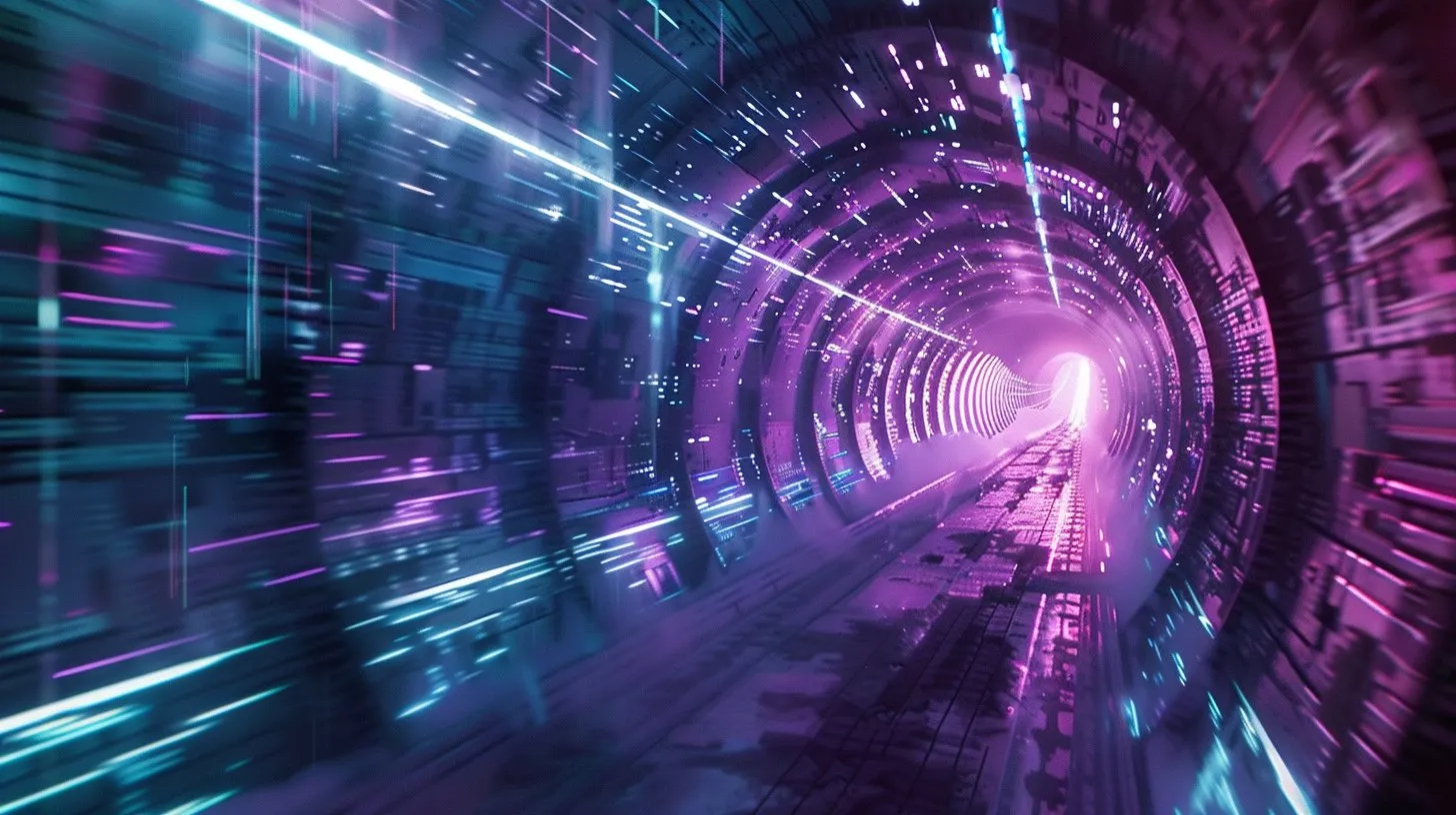 Tunnel aus gestapelten Glas-Panels — Sinnbild für DeepSeek V4 mit 1M Token Context Window