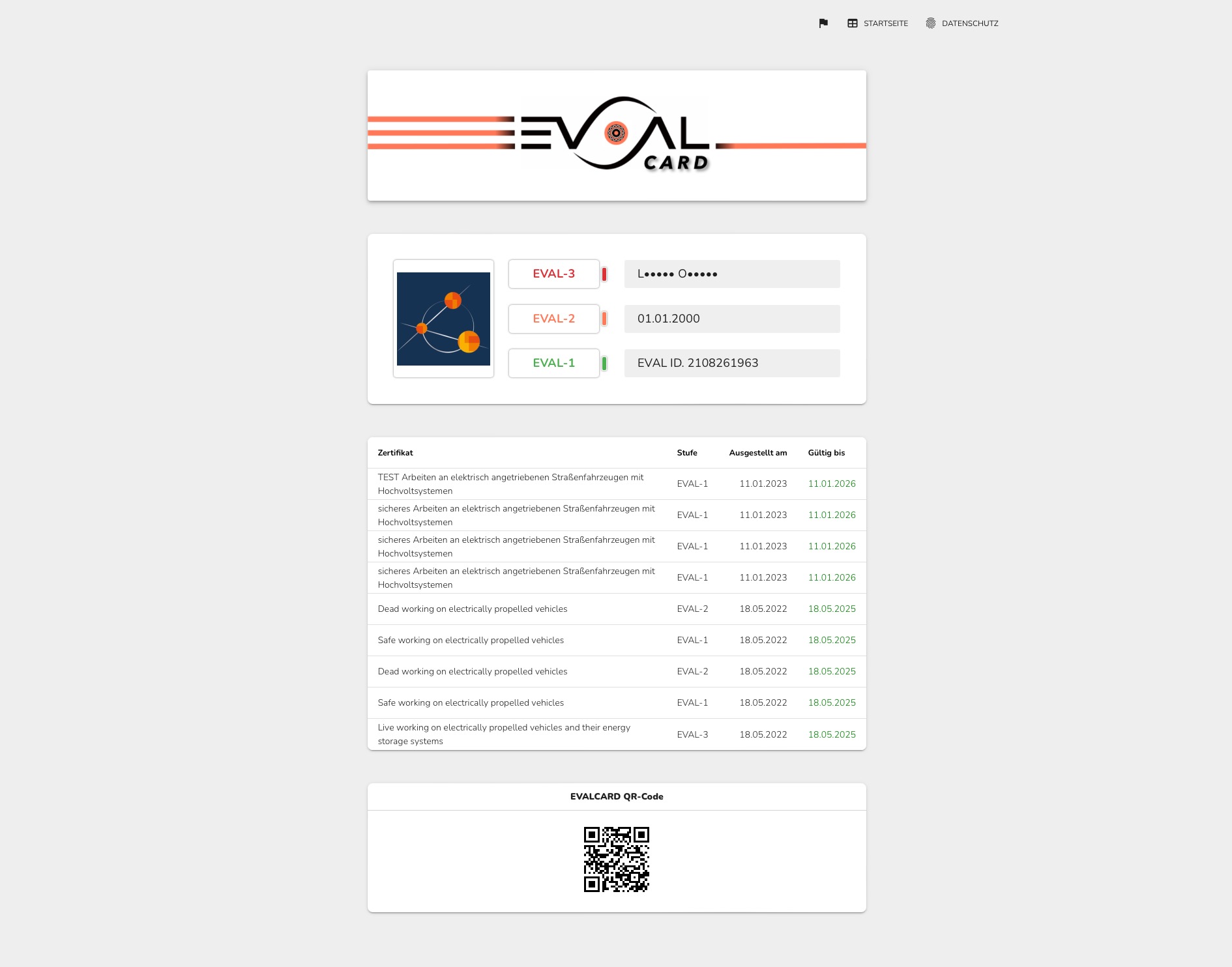 Evalus Dashboard